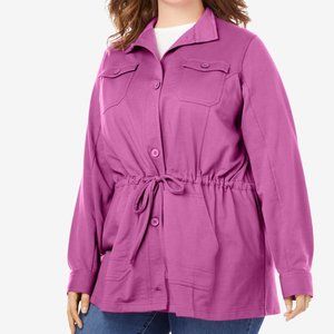 NWT Woman Within French Terry Utility Jacket